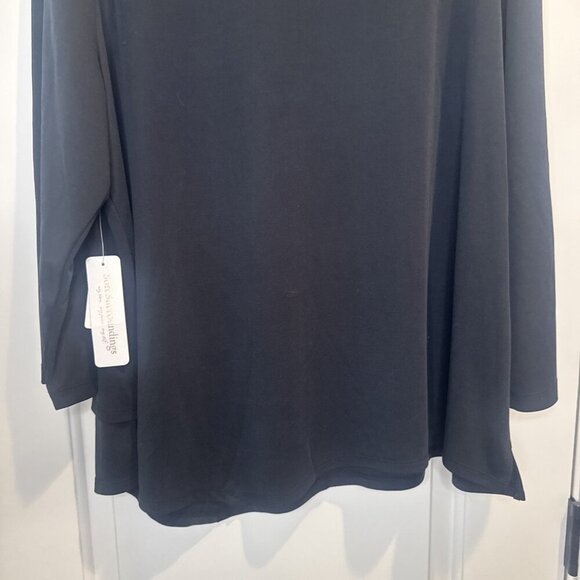 Soft Surroundings Womens Larsa Black Layered Front Tunic Top Sz 2X NEW Basic - Picture 5 of 10